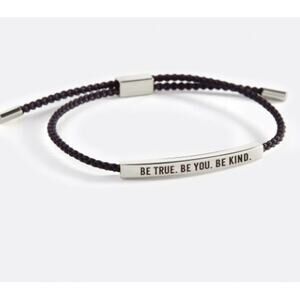 RETAIL $70 Mint & Lilly Be True. Be You. Be Kind. Inspire Bracelet*Black Silver